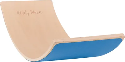 Obrázok produktu pre KiddyMoon Balančná doska drevená pre deti, detská Montessori hračka, rovnováha, balansovanie detskej drevenej hračky, balančná doska Wobble Board Balance, prírodná/modrá plsť