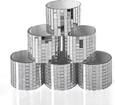 Image de Pièces de mosaïque en verre - miroirs carrés - kit de mosaïque à faire soi-même - argent - 6 pièces
