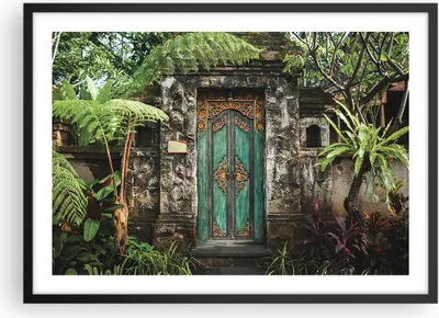 Produktbild von Gerahmtes Poster - Schwarzer Rahmen - Tor Tür Grün - 70x50 cm - Wand Bild - Wanddeko - Wandbilder - Kunstposter - Wandposter - Bilderrahmen - Bilder - Kunstdruck - Wanddekoration - P2BAA70x50-5078