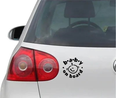 Produktbild von Aufkleber / Autoaufkleber - JDM - Die cut - BABY ON BOARD Decal Auto Laptop Fenster - Folie Sticker - schwarz - 88mmx88mm