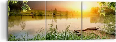 Produktbild von Bild auf Leinwand - Leinwandbild - Brücke See - 120x40cm - Wand Bild - Wanddeko - Wandbilder - Leinwanddruck - Bilder - Kunstdruck - Wanddekoration - Leinwand bilder - Wandkunst - CA120x40-3914