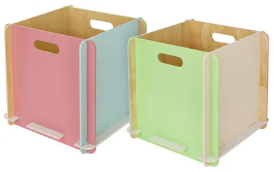 Zusammensteckbare Holzbox 32 cm Mehrfarbig Aufbewahrungsbox passend für Kallax und Expedit 2 Stück