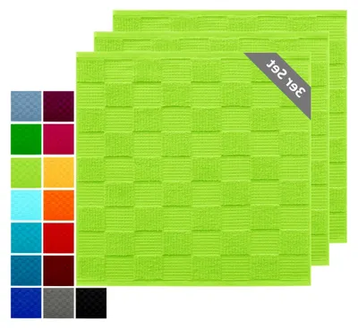 Produktbild von Geschirrtücher aus 100% Baumwolle - Küchenhandtücher & Geschirrhandtücher 50x50 cm in Grün - Apfel, 3er Set