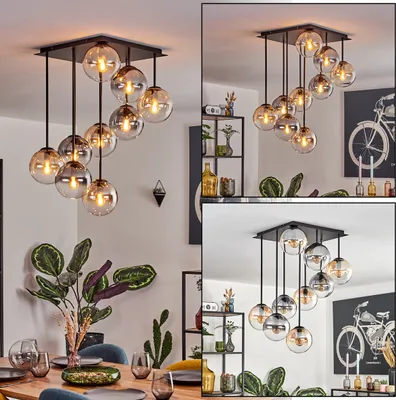 Produktbild von Fossobiubo Deckenlampe aus Metall/Glas in Schwarz/Klar