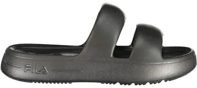 Produktbild von Stylische Damen Pantolette in Schwarz mit Kontrastdetails und Print