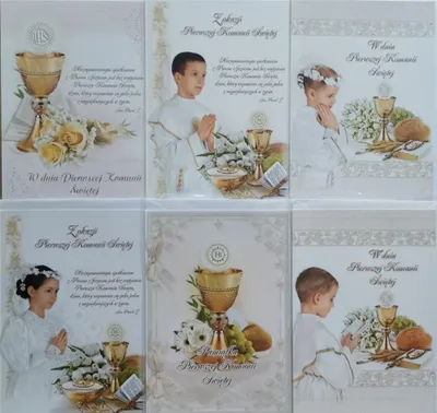 Zdjęcie produktu dla Karnet na Komunię z kopertą, różne wzory