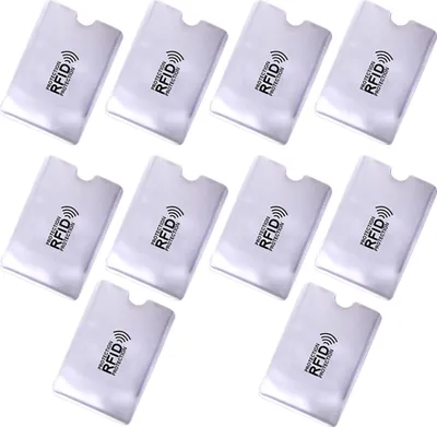 Produktbild von 10 Stück tragbare Anti-Scan-Kredit-RFID-Karten-Schutz-Anti-Magnet-Halter-Tasche