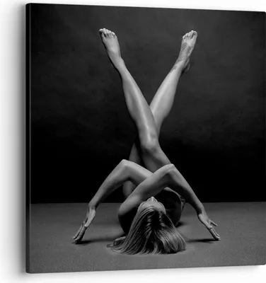Produktbild von Bild auf Leinwand - Leinwandbild - Einteilig - Frau Gymnastik Yoga - 40x40cm - Wand Bild - Wanddeko - Wandbilder - Leinwanddruck - Bilder - Wanddekoration - Leinwand bilder - Wandbild - AC40x40-4957