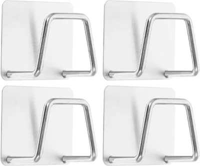 Produktbild von Edelstahlregal zur Aufbewahrung von Schwämmen, 4 Stück, mit Wandhaken für Küche und Badezimmer