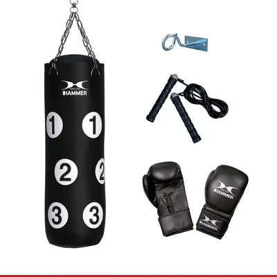Produktbild von HAMMER Box-Set Sparring Professional, Boxsack 80 cm, Boxhandschuhe, Springseil