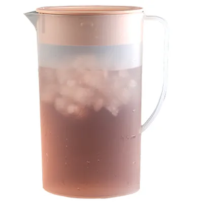 Produktbild von Leichter 2-Liter-Krug aus bruchsicherem Kunststoff mit Deckel, BPA-frei (1,5 l/2 l), transparent,Nordic Pink,[Ovaler großer verdickter Abschnitt]