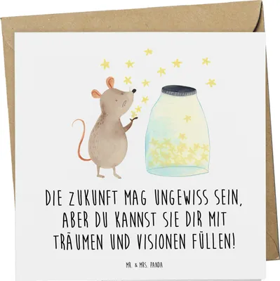 Produktbild von Mr. & Mrs. Panda Glückwunschkarte Zukunftsplanung Ungewissheit annehmen - Weiß - Geschenk, Abenteuer, positive Einstellung, Zuversicht, Klappkarte, Trost, doppelkarte