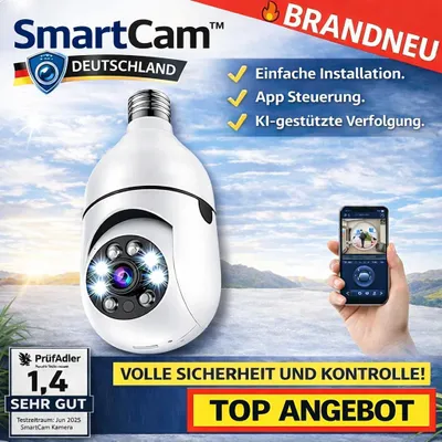 Immagine prodotto di SmartCam™ Telecamera di sorveglianza Telecamera WiFi Telecamera a lampadina E27 Telecamera a 360° con tracciamento AI