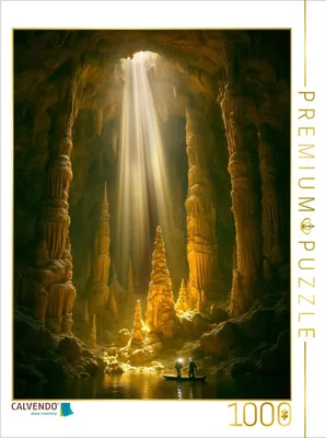 Produktbild von CALVENDO Puzzle Lichtstrahl in die Tiefe einer riesigen Höhle | 1000 Teile Lege-Größe 64x48cm Foto-Puzzle für glückliche Stunden