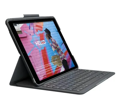 Produktbild von Logitech  Slim Folio kabellose Bluetooth Tastatur für iPad (7. 8. und 9. Gen.) - Französisch (AWERTY) - graphit