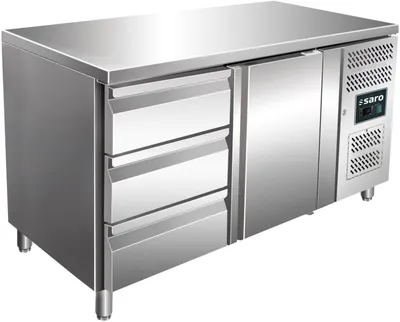 Image de Comptoir réfrigéré Saro KYLJA 2130 avec 3 tiroirs et 1 porte 1360 x 700 x 890-950 mm