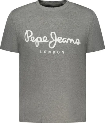 Produktbild von Herren T-Shirt Grau Kurzarm Slim Fit mit Druck und Nachhaltige Baumwolle