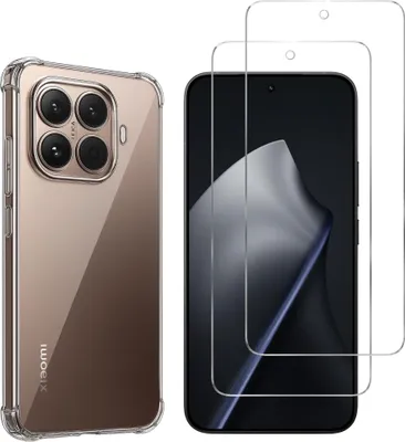 Produktbild von Stoßfeste Hülle für Xiaomi 15T PRO und 2 Displayschutzfolien aus gehärtetem Glas Phonillico®