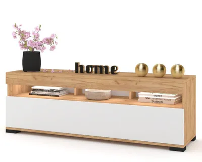 Produktbild von Fernsehschrank TV-Lowboard PLAY STEHEND Mit LED Craft Eiche/Weiß Matt 140cm