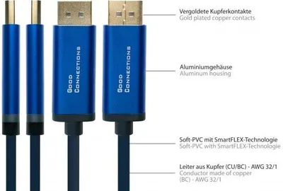 Zdjęcie produktu dla Good Connections 4812-CSF020B Good Connections Adapterka SmartFLEX USB-C an DP1.2 blau 2m