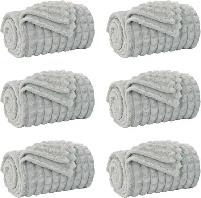 Produktbild von vidaXL Wohndecken 6 pcs Grau 270 x 240 cm Fleece