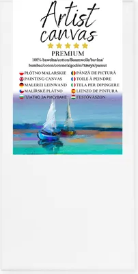 Immagine prodotto di Tela su telaio, 100% cotone, 280 g/m², fondo bianco 50X120 cm