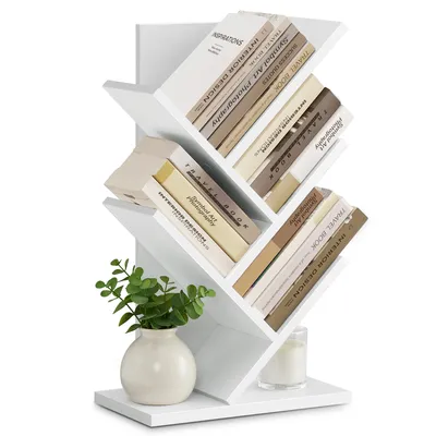 Produktbild von VASAGLE Bücherregal Baumform, Standregal 5 Ebenen, Eckregal platzsparend, Aufbewahrungsregal für Schlafzimmer, Wohnzimmer, Homeoffice