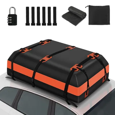 Obrázek produktu pro Puluomis 585L střešní box Střešní box na auto, 500D vodotěsný střešní nosič zavazadel pro všechna vozidla Orange Black