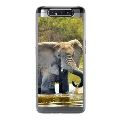 Produktbild von MuchoWow® Handyhülle Schutzhülle Hülle für Samsung Galaxy A80 Elefant - Wasser - Tiere - Natur Silikon Softcase Handy Hülle - Schutzdeckel