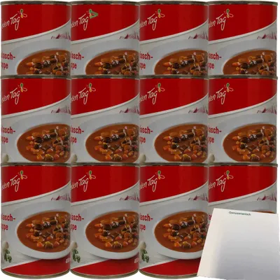 Produktbild von Jeden Tag Gulaschsuppe mit Rindfleisch 12er Pack (12x400ml Dose) + usy Block