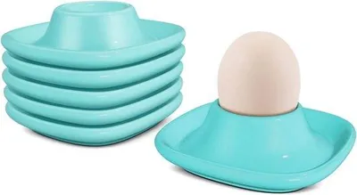 Produktbild von Famanu Eierbecher Set - 6 stapelbare Keramikeierhalter für weiche Eier
