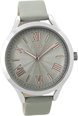 Produktbild von Oozoo Leder Damen Uhr matt Analog Armband grau Timepieces D2UOC9477A