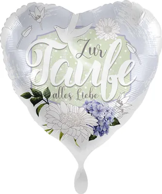 Produktbild von Zur Taufe Herz Folienballon 43cm
