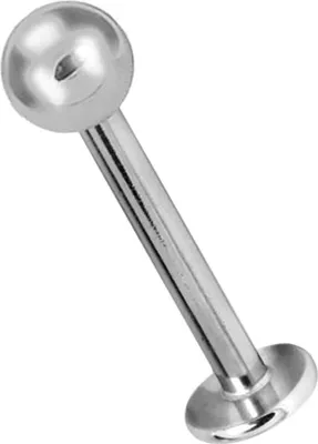 Immagine prodotto di Labret lip ear piercing in acciaio inox 316L sfera 3mm spessore 1,2mm - BLBN - 6,0 millimetri