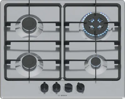 Immagine prodotto di Bosch Serie 4 PGH6B5K60 , Piano cottura a gas, 60 cm, Acciaio inox