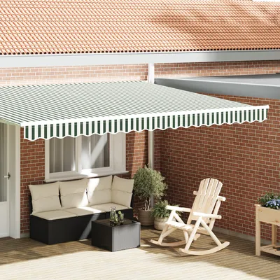 Immagine prodotto di vidaXL Tende da tenda da sole di ricambio, verde e bianco, 4,5 m, poliestere