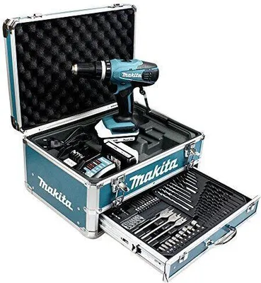 Image de Makita HP457DWEX4 - Bohrer/Schrauber - schnurlos - 2 Geschwindigkeiten - 42 N·m - 2 Akkus