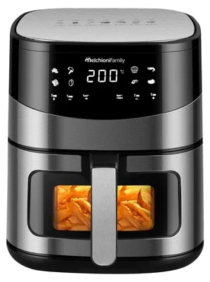 Heißluftfritteuse 6,5 l, Doppelwiderstand, LED, 8 Programme, Timer, 2000 W