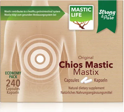 Produktbild von Masticlife Strong&Pure Economy - Original Chios Mastix, 240 Kapseln (200 Kapseln + 40 )