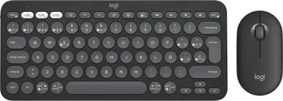 Produktbild von Logitech 920-012227, Kabellos, RF Wireless + Bluetooth, Scherenschalter, QWERTY, Graphit, Maus enthalten