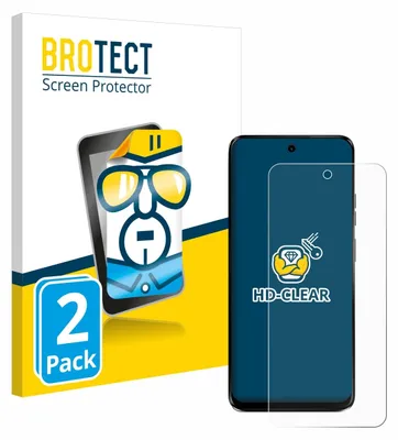 A product image showing packaging for a screen protector and a smartphone with a screen protector applied.