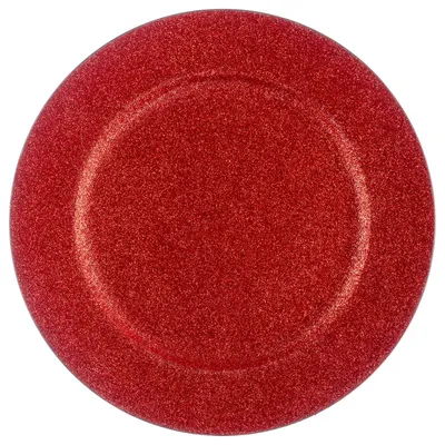 Produktbild von Dekoteller mit Glitzer, Unterteller, rot, Ø 33 cm