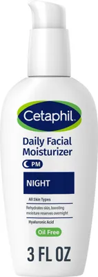Produktbild von Gesichtscreme, Cetaphil, Daily Facial Moisturiser Night, Intensive Feuchtigkeitspflege, 24h, mit Hyaluronsäure, parfümfrei, 88gr, 88gr