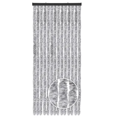 Image de Rideau en peluche 56x185 Chiné gris clair - blanc