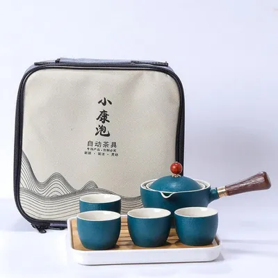 Produktbild von Kungfu Tee Set mit 360° Teekanne & Infuser, 4 Tassen, Tablett & Tasche