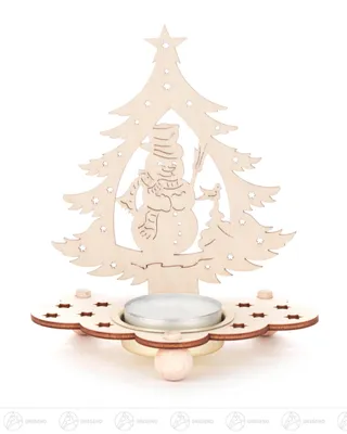 Immagine prodotto di Portacandele a forma di albero con pupazzo di neve. Dimensioni: 12 cm x 12,5 cm x 7,5 cm. NUOVO