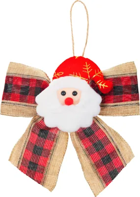 Produktbild von Dekoration MagicHome Weihnachten, Schleife, Weihnachtsmann, 16 cm - Set mit 6 Stück