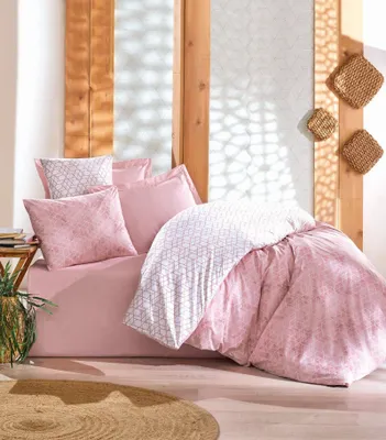 Produktbild von Bettwäsche-Set, 140 x 200 cm, 100% Baumwolle Renforcé, 2 Kissenbezüge 60 x 60 cm, Rosa