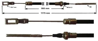 Produktbild von Peitz (BPW) Bremsseil R160/76/R205/83 mit Gabelkopf 1 Stk. HL 900mm