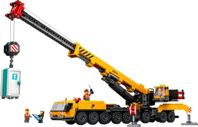 Produktbild von LEGO City Mobiler Baukran, Bauspielzeug für Jungen und Mädchen, Geschenk für kreative Kinder, ausfahrbarer langer Ausleger, 4 Bauarbeiter-Minifiguren für Rollenspiele 60409